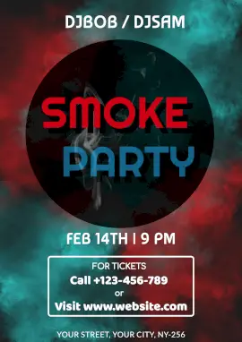 Online Editable Smoke Party Instagram Post