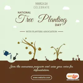 Online Editable National Tree Planting Day in Uganda March 24 Social Media Post