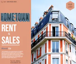 Online Editable Hometown Real Estate Rent and Sale Facebook Post