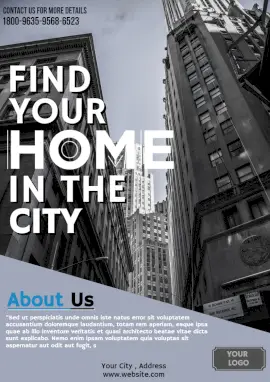 Online Editable Skyscraper Real Estate Info Magazine Cover