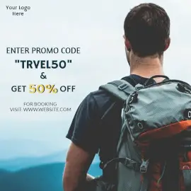Online Editable Adventure Tourism 50% Offer Instagram Post
