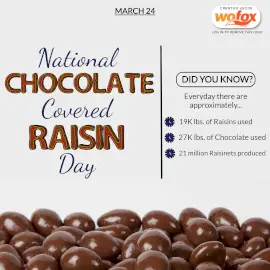 Online Editable Happy National Chocolate Covered Raisins Day March 24 Instagram Post