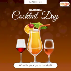 Online Editable National Cocktail Day March 24 Social Media Post