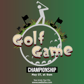 Online Editable Golf Championship Tournament Instagram Post