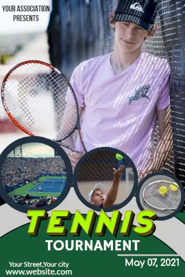 Online Editable Tennis Tournament Pinterest Graphic