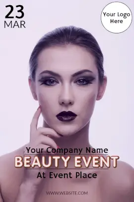 Online Editable Beauty Event Invitation Pinterest Graphic