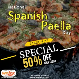 Online Editable National Spanish Paella Day March 27 Instagram Post