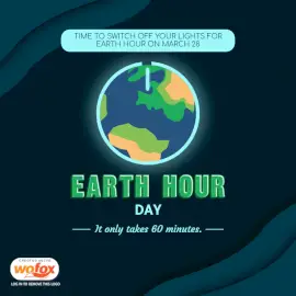 Online Editable Earth Hour Social Media Post