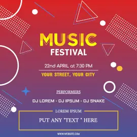 Online Editable DJ Music Festival Event Instagram Post