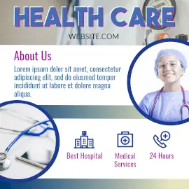Online Editable Healthcare Hospital Info Instagram Post