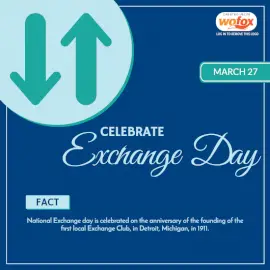 Online Editable Celebrate Exchange Day March 27 Social Media Post