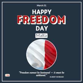 Online Editable Celebrate Malta Freedom Day March 31 Instagram Post
