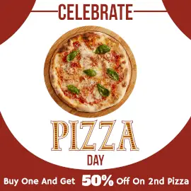 Online Editable National Pizza Day February 9 Instagram Post