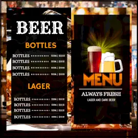 Online Editable Beer Items Menu Card Instagram Post
