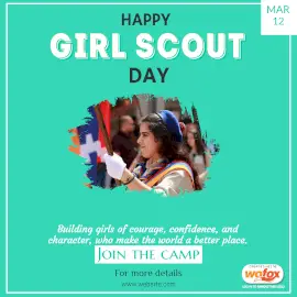 Online Editable Happy Girl Scout Day March 12 Instagram Post