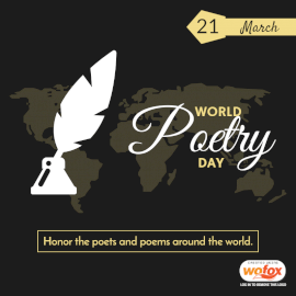 Online Editable World Poetry Day March 21 Social Media Post