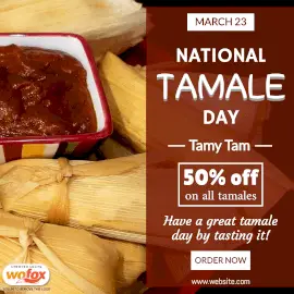 Online Editable National Tamale Day March 23 Instagram Post