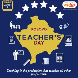 Online Editable Teachers' Day in Kosovo March 7 Instagram Post