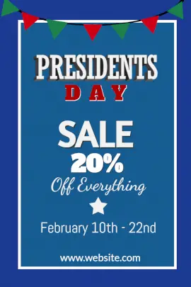Online Editable Party Flag President Day Sale Pinterest Graphic