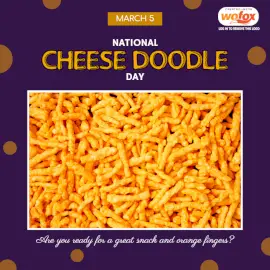 Online Editable National Cheese Doodle Day March 5 Social Media Post