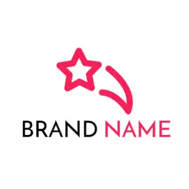 Online Editable Pink Star With Tail Marketing Logo