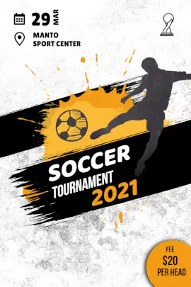 Online Editable Brush Stroke Soccer Tournament Instagram Post