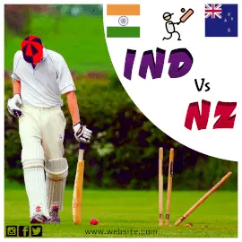 Online Editable IND vs NZ Cricket Tournament Instagram Post