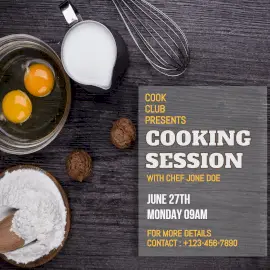 Online Editable Event for Cooking Session Instagram Post