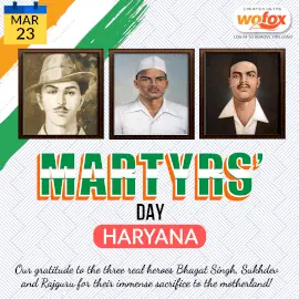 Online Editable Martyrs' Day in Haryana March 23 Instagram Post