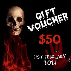 Online Editable Scary Human Skull Gift Voucher Instagram Post
