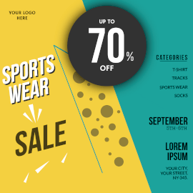 Online Editable Abstract Sale 70% Off Instagram Post