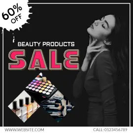 Online Editable Makeup Cosmetics 60% Off Instagram Post