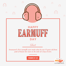 Online Editable National Earmuff Day March 13 Social Media Post