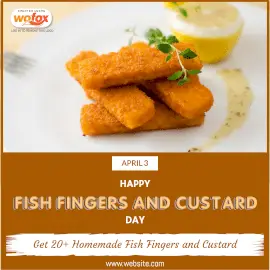 Online Editable Fish Fingers and Custard Day April 3 Instagram Post