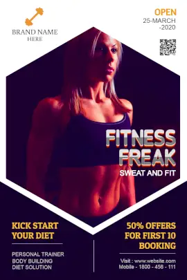 Online Editable Offers on your First Registration for Gym Pinterest Graphic