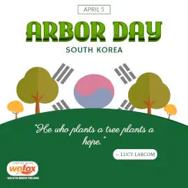Online Editable Arbor Day in South Korea April 5 Social Media Post