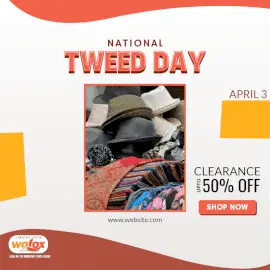 Online Editable National Tweed Day April 3 Social Media Post