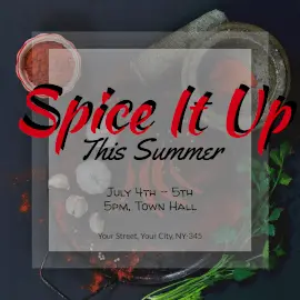 Online Editable Spice It Up Summer Cooking Recipes Instagram Post