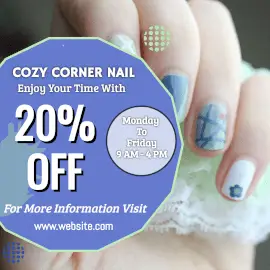 Online Editable Cozy Corner Nail Spa Instagram Post