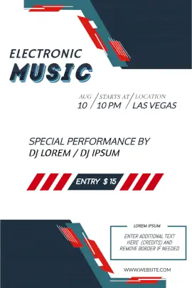 Online Editable DJ Performance on Electronic Music Pinterest Graphic