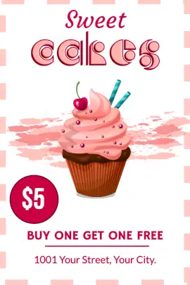 Online Editable Cupcake Muffin Buy One Get One Offer Pinterest Graphic