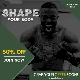Online Editable Shape Your Body at Gym Instagram Post