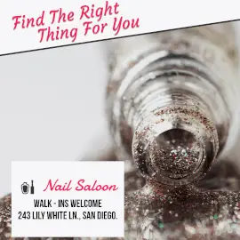 Online Editable Nail Art Salon Instagram Post