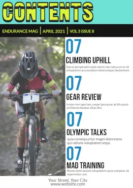 Online Editable Endurance Bicycle Race Magazine Cover