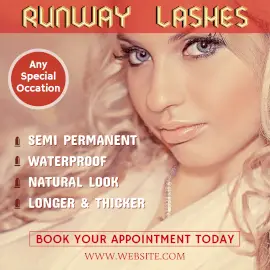 Online Editable Runway Lashes Cosmetic Beauty Spa Instagram Post