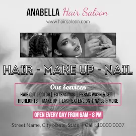 Online Editable Anabella Hair, Nails and Beauty Salon Instagram Post