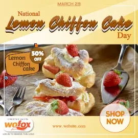 Online Editable National Lemon Chiffon Cake Day March 29 Instagram Post Online Editable National Lemon Chiffon Cake Day March 29 Instagram Post