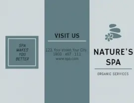 Online Editable Gray and Black Nature's Spa Brochure
