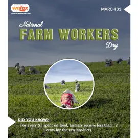 Online Editable National Farm Workers Day March 31 Social Media Post