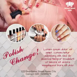 Online Editable Polish Change at Nail Salon Instagram Post